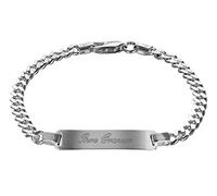 trendor Gravurarmband für Jugend 925 Silber Panzerkette mit Namen inklusive Wunsch-Gravur 19 cm Jugendlicher Gravurschmuck aus Sterling-Silber 88612-19