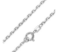 trendor Halskette 925 Silber Rhodiniert Diamantierte Ankerkette 2,2 mm | Kette aus Sterlingsilber rhodiniert, Anker-Kette für Schmuck-Anhänger, Silber-Halskette für Frauen und Männer, mehrere Längen