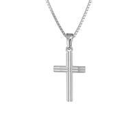 trendor Halskette mit Kreuz 925 Silber Kette für Mädchen und Jungen, Silberkette mit Kreuz, Kreuzkette 79084-38 38 cm
