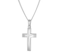 trendor Halskette mit Kreuz-Anhänger für Damen & Jugendliche 925 Silber