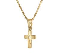 trendor Halskette mit Kreuz für Kinder 925 Silber vergoldet 28448-38