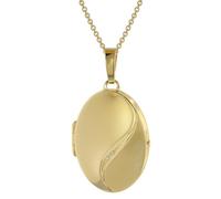 trendor Halskette mit Medaillon-Anhänger Silber 925 gold plattiert 39660-50 50 cm