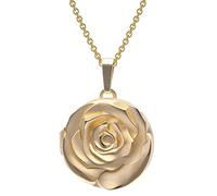 trendor 15068 Halskette mit Rosen-Medaillon Gold auf Silber 925 45 cm