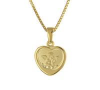 trendor Halskette mit Schutzengel für Mädchen Gold auf Silber 925 Engel Anhänger für Mädchen Silberschmuck vergoldet Geschenkidee 75713