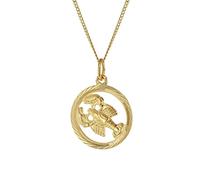 trendor Halskette mit Sternzeichen Krebs 333 Gold Ø 16 mm klassischer Tierkreiszeichen Anhänger für Damen oder Herren, zeitloser Halsschmuck 41980-07-45 45 cm