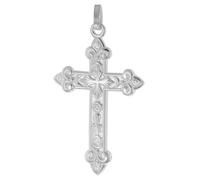 trendor Herren-Anhänger Orthodoxes Kreuz Silber 925 35 mm maskulines Schmuckstück für Männer, Made in Germany, 21646