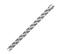 trendor Herren-Armband 925 Silber Oxidiert Panzerarmband Breite 13 mm