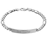 trendor Herren Gravurband Silber 925 Armband mit Namen 21 cm inklusive Wunsch-Gravur Gravurschmuck aus Sterling-Silber für Männer, modische Geschenkidee 35676