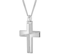 trendor 28408 Herren-Halskette Mit Kreuz 925 Silber Rhodiniert 60 cm