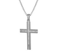 trendor Herren-Halskette mit Kreuz-Anhänger 925 Silber Kreuz Kette Herren, Kreuz Anhänger Silber 925, modische Geschenkidee, zeitloser Herrenschmuck 63836