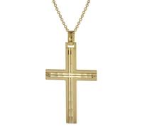 trendor Herren-Halskette mit Kreuz-Anhänger Gold auf Silber 39022-50