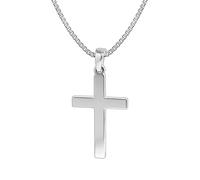 trendor Herren-Halskette mit Kreuz-Anhänger Silber 925 Kreuz Kette Herren, Kreuz Anhänger Silber 925, modische Geschenkidee, zeitloser Herrenschmuck 35844
