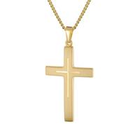 trendor 28862 Herren Kreuz-Anhänger Gold 333/8K Mit Vergoldeter Halskette 50 cm