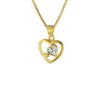 trendor Herz-Anhänger für Mädchen Gold 333/8K mit goldplattierter Kette wunderschöner Halsschmuck für Kinder, liebevolle Geschenkidee, 41491-40 40 cm