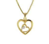 trendor Herz-Anhänger Gold 333/8K an goldplattierter Silber-Halskette 41488-42 42 cm
