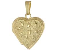 trendor Herz-Medaillon Anhänger 925 Silber Vergoldet zeitloses Schmuckstück für Damen, elegantes Accessoire, 21569