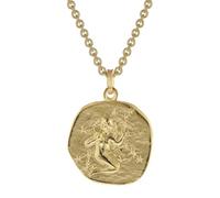 trendor Jungfrau Sternzeichen Ø 20 mm Herrenkette Gold auf Silber Tierkreiszeichen, zeitloser Halsschmuck für Herren, tolle Geschenkidee, 39070-09-50 50 cm