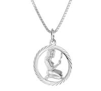 trendor Jungfrau Sternzeichen Halskette Silber 925 modischer Tierkreiszeichen Anhänger für Damen, Halsschmuck aus Sterlingsilber 15360-09-45 45 cm