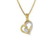 trendor 41486 Ketten-Anhänger Herz Gold 333/8K an goldplattierter Silberkette 42 cm