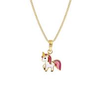 trendor Kinder-Anhänger Gold 333 Einhorn mit goldplattierter Silberkette liebevolles Schmuckstück für Mädchen, zauberhafte Geschenkidee 68433-38 38 cm