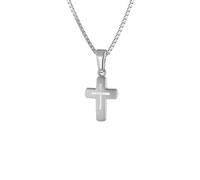 trendor Kinder-Halskette mit Kreuz 925 Silber Kette für Mädchen und Jungen, Silberkette mit Kreuz-Anhänger, Kreuzkette für Kids 48870