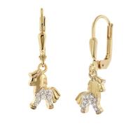 trendor Kinder-Ohrringe 925 Silber Vergoldet Ohrhänger mit Pferdchen liebevoller Ohrschmuck für Mädchen, wunderschöne Geschenkidee, 21099