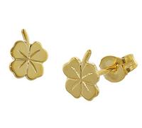 trendor Kinder Ohrringe Gold 333 / 8K Kleeblatt Ohrstecker 35924 | vierblättriger Glücksklee, zauberhafte Geschenkidee