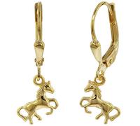 trendor Kinder-Ohrringe Pferde Gold auf Silber für Mädchen zauberhafter Ohrschmuck für Mädchen, Ohrhänger mit Goldplattierung, elegante Geschenkidee 75815