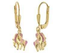 trendor Kinder-Ohrringe Pferde-Ohrhänger 925 Silber Vergoldet liebevoller Ohrschmuck für Mädchen, wunderschöne Geschenkidee, 28500