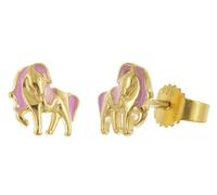 trendor Kinder-Ohrringe Pferde-Ohrstecker 925 Silber Vergoldet liebevoller Ohrschmuck für Mädchen, wunderschöne Geschenkidee, 28502