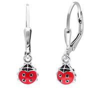 trendor Kinder-Ohrringe Silber 925 Käfer Ohrhänger für Mädchen zauberhafter Ohrschmuck für Mädchen aus Sterlingsilber, elegante Geschenkidee für Kids 41598