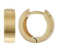 trendor Kleine Creolen 925 Silber Matt Vergoldet Klappohrringe ⌀ 12,5 mm moderner Ohrschmuck für Frauen, Männer und Kinder, Scharniercreolen, Geschenkidee 21740