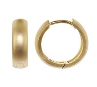 trendor Kleine Creolen 925 Silber vergoldet Klappcreolen ⌀ 14 mm eleganter Ohrschmuck für Frauen, Männer und Kinder, Huggie-Creolen aus Sterlingsilber, 21705