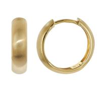 trendor Kleine Creolen 925 Silber vergoldet Ohrringe ⌀ 14,5 mm 21707 | Ohrschmuck für Frauen, Männer und Kinder, kleine Klapp-Creolen aus Sterlingsilber goldplattiert, Huggies-Ohrringe, Geschenk