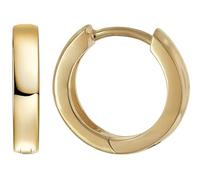 trendor Kleine Creolen 925 Silber Vergoldet Poliert Ohrringe ⌀ 12,5 mm | Ohrschmuck für Frauen, Männer und Kinder, Mini-Ohrringe aus Sterlingsilber, Silber-Creolen goldplattiert, Scharnier-Creolen