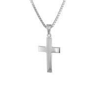 trendor 39910 Kreuz 21 mm Weißgold 333 (8 Kt) mit Silber-Halskette 45 cm