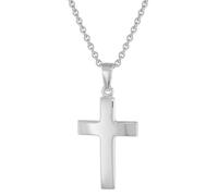 trendor Schmuck Kreuz-Anhänger 21 mm Weißgold 333 (8 Karat) mit Silberkette 75966