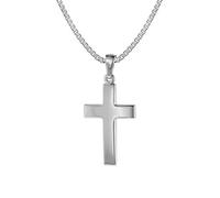 trendor Schmuck 75270 Kreuz-Anhänger 21 mm Weißgold 585 (14 Karat) mit Silberkette, 40 cm
