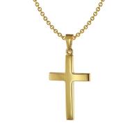 trendor Schmuck 75543 Kreuz-Anhänger 24 mm Gold 585 + Silberkette goldplattiert