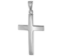 trendor Kreuz-Anhänger 24 mm Weißgold 14 Karat 585 Damen und Herren Goldanhänger, modischer Kreuzanhänger, Geschenkidee, eleganter Schmuck aus Echtgold 75552