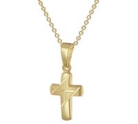 trendor Kreuz-Anhänger für Kinder Gold 333 An Vergoldeter Silberkette zauberhaftes Schmuckstück, tolle Geschenkidee, 28216-42 42 cm