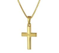 trendor Kreuz-Anhänger für Kinder Gold 333 mit goldplattierter Halskette 75680-42 42 cm