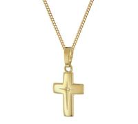 trendor Kreuz-Anhänger für Kinder Gold 585/14K mit goldplattierter Kette