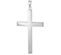 trendor Kreuz-Anhänger für Männer Weißgold 585 (14 Kt) 39 mm zeitloser Halsschmuck für Herren, elegante Geschenkidee aus Echtgold, 51953