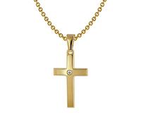 trendor 75426 Kreuz-Anhänger Gold 333 / 8 Karat mit vergoldeter Halskette 40 cm