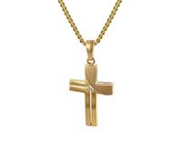 trendor 35728 Kreuz-Anhänger Gold 333 mit goldplattierter Kette für Damen
