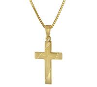 trendor Schmuck 75676 Kreuz Anhänger Gold 333 mit goldplattierter Silberkette 42 cm