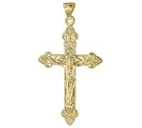 trendor 51999 Kreuz-Anhänger mit Korpus Gold 585 (14 Karat) 40 x 27 mm