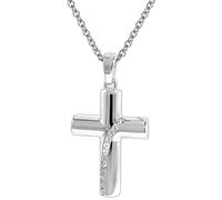 trendor Kreuz-Anhänger mit Silber-Halskette Kreuz Kette Damen, Kreuz Anhänger Silber 925, Geschenkidee, glitzernde Zirkonias 35840