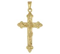 trendor Kreuz mit Korpus Gold 333 (8 Kt) Anhänger Kruzifix zeitloser Halsschmuck für Herren, elegante Geschenkidee aus Echtgold, 51951